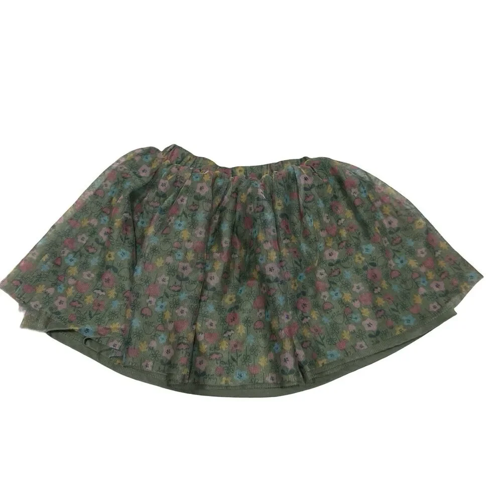 Girls Kids Toddler 2022 Peppa Pig Skirt Size 3T Floral Green Ruffled Layered